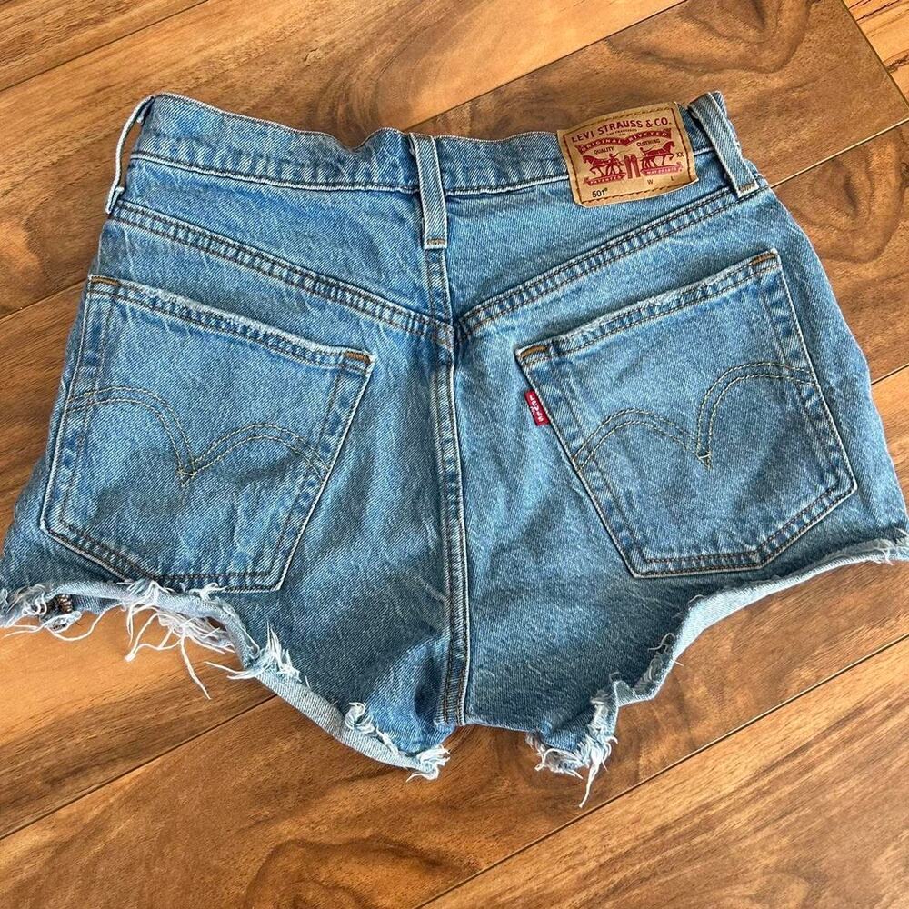 Levis 501 blue denim shorts